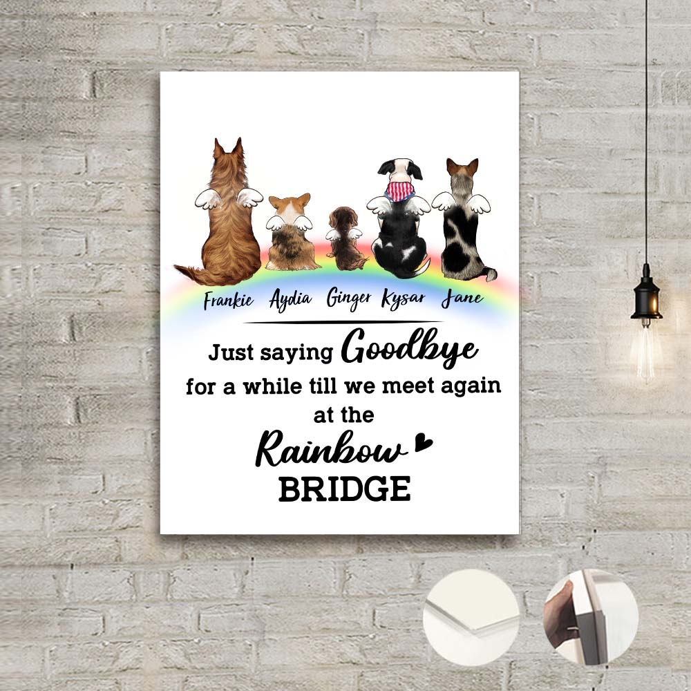 Custom Dog Memorial Metal Print - Custom Saying - Rainbow Bridge