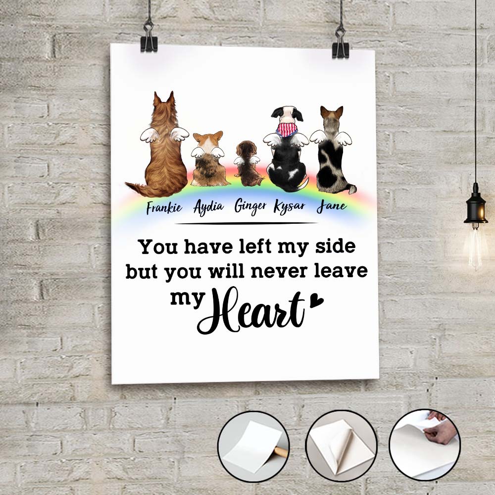 Personalized dog memorial rainbow bridge peel &amp; stick poster - Custom Sayings
