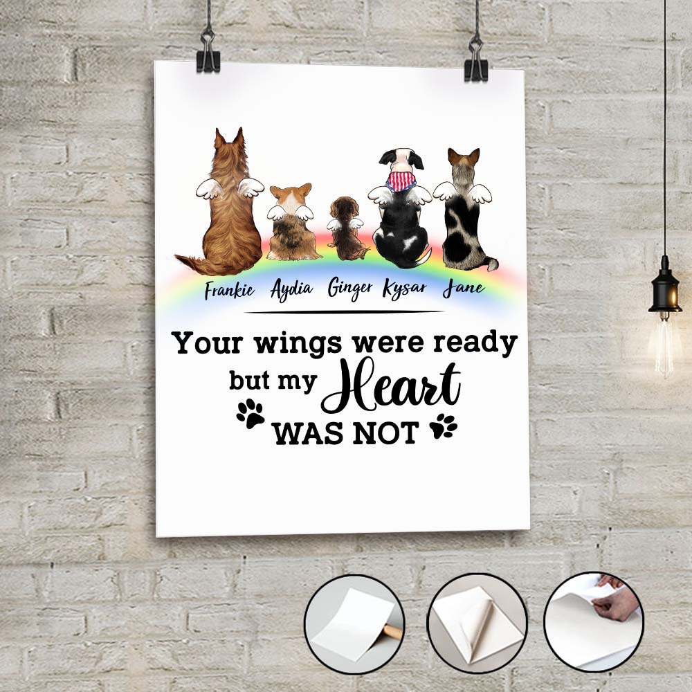 Personalized dog memorial rainbow bridge peel &amp; stick poster - Custom Sayings