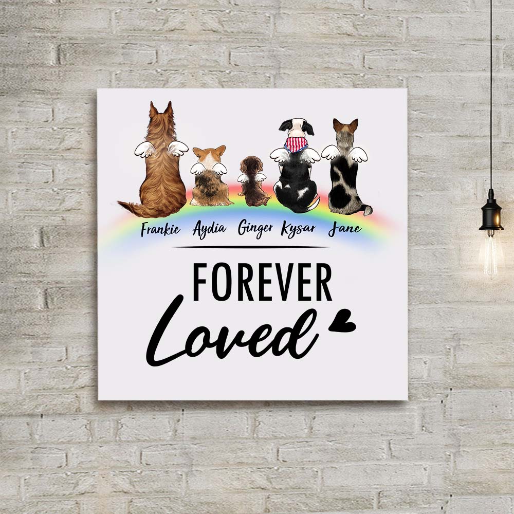Personalized dog memorial rainbow bridge photo tile - Custom Sayings