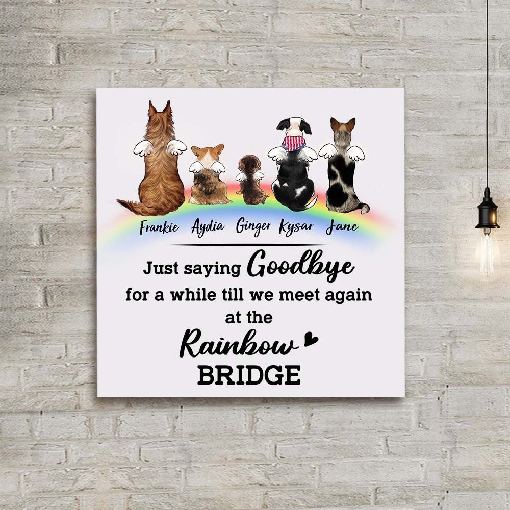 Personalized dog memorial rainbow bridge photo tile - Custom Sayings
