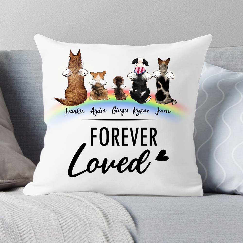 Personalized Dog Rainbow Bridge Pillow - Memorial Gift