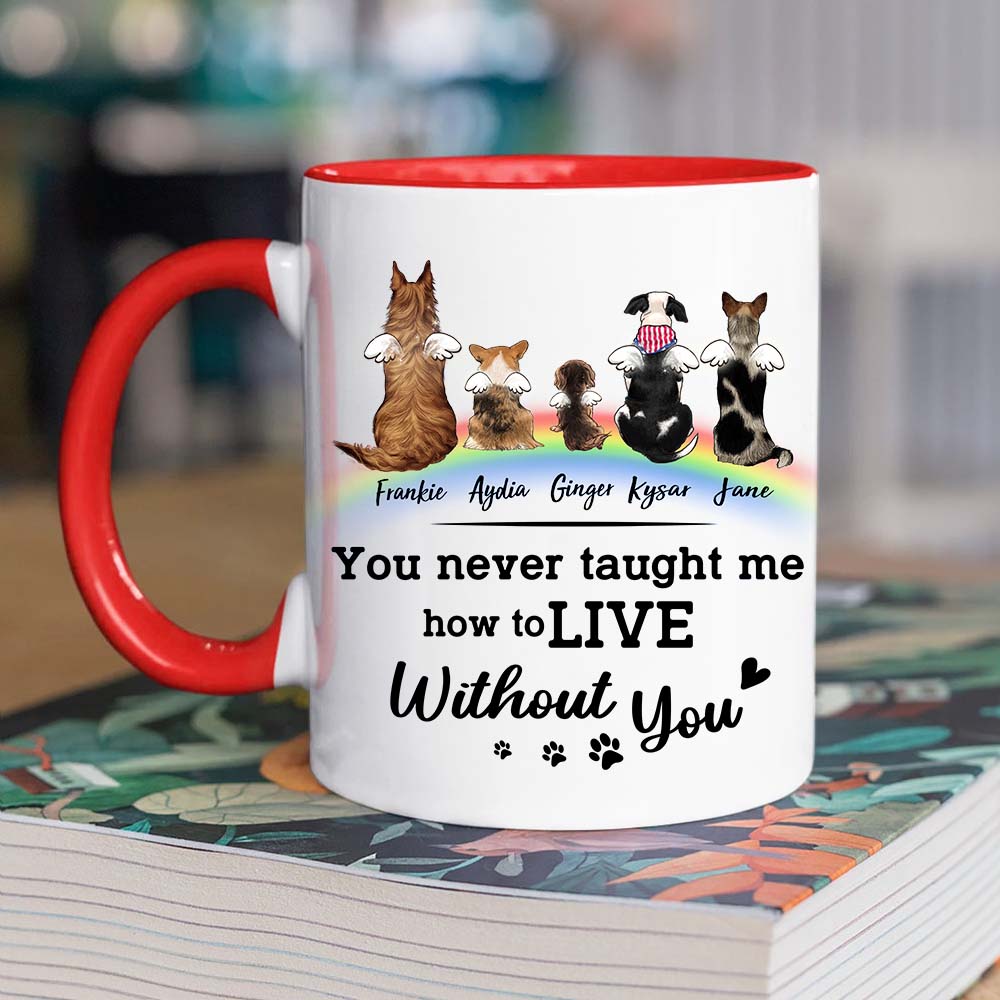 Personalized Dog Rainbow Bridge Accent Mug - Memorial Gift