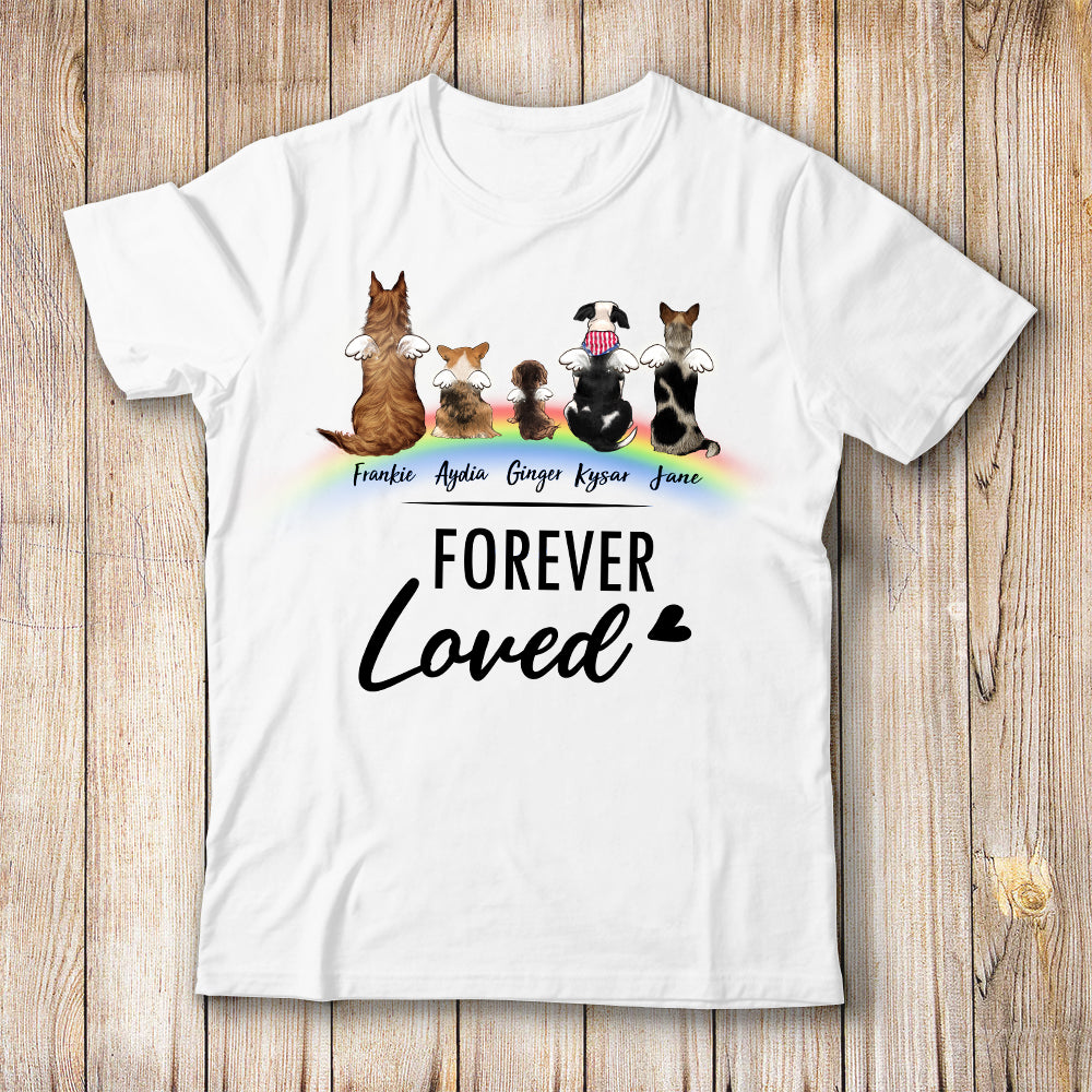 personalized dog memorial rainbow bridge T-shirt Forever Loved