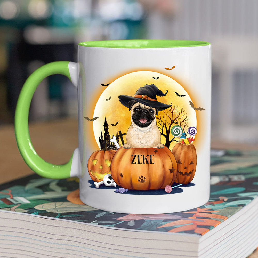 Personalized Halloween accent mug gifts for dog lovers - Dog Witch