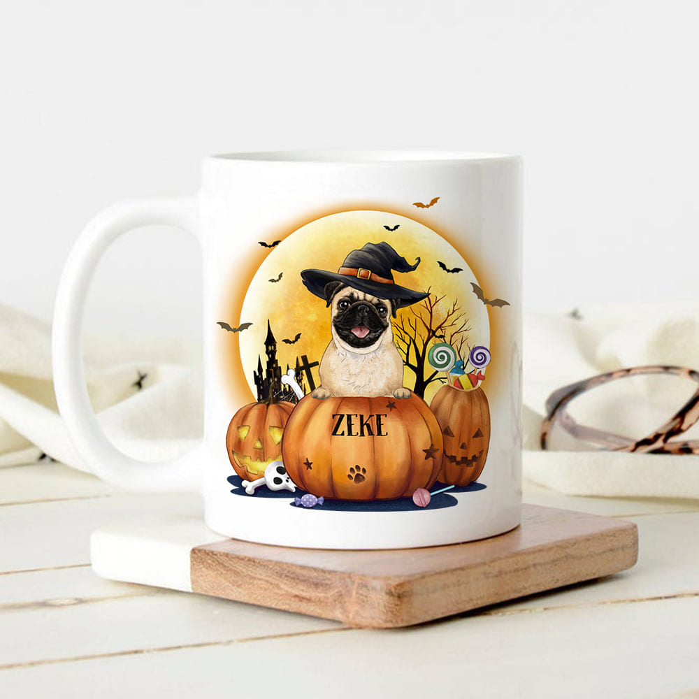 Personalized Halloween coffee mug gifts for dog lovers - Dog Witch