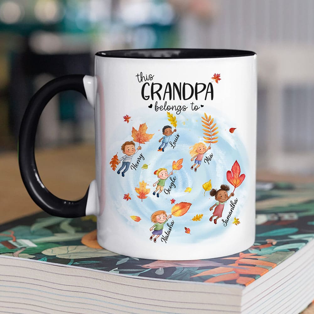 Personalized accent mug gift for grandparents - This grandpa/grandma belongs to