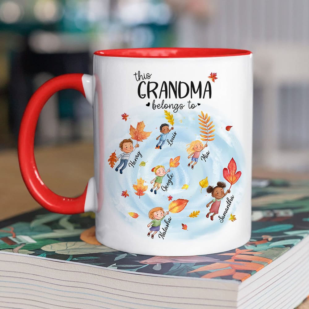 Personalized accent mug gift for grandparents - This grandpa/grandma belongs to