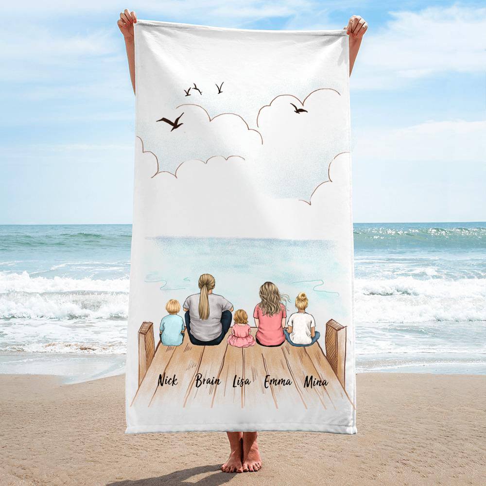 personalized beach towel for family