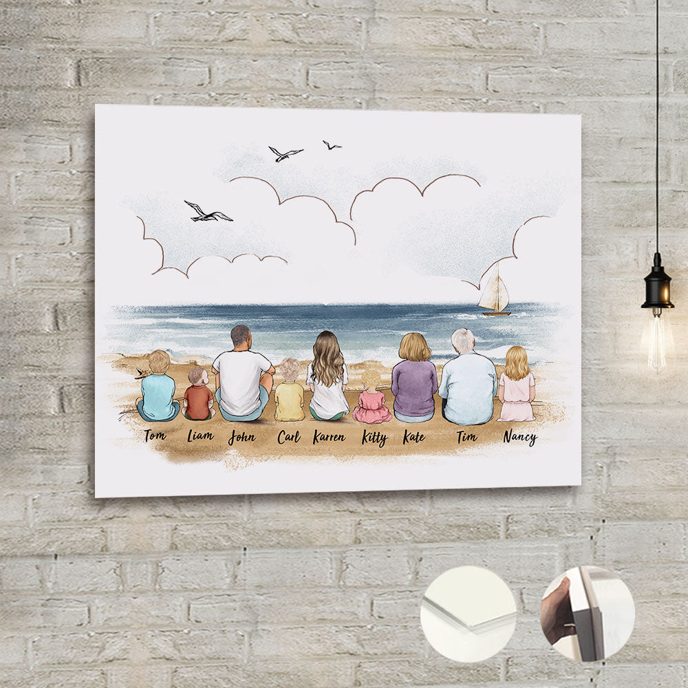 Personalized gifts with the whole family Metal Print - UP TO 8 PEOPLE - Beach