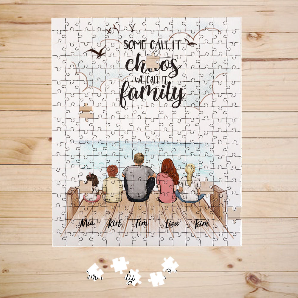 Personalized gifts for the whole family puzzle - CUSTOM MESSAGE - UP TO 5 PEOPLE