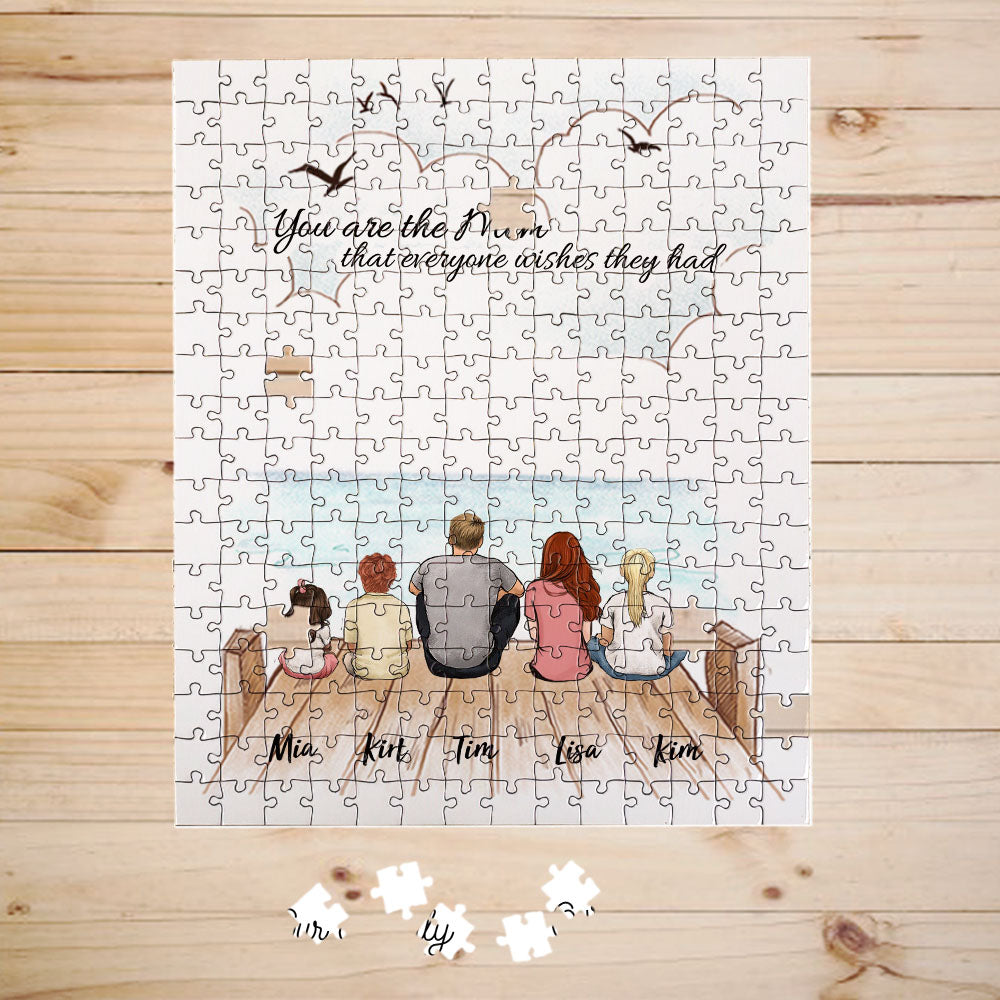 Personalized gifts for the whole family puzzle - CUSTOM MESSAGE - UP TO 5 PEOPLE