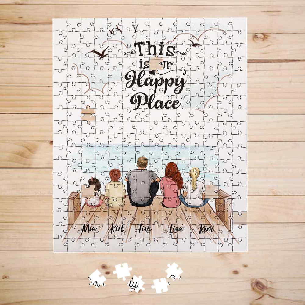 Personalized gifts for the whole family puzzle - CUSTOM MESSAGE - UP TO 5 PEOPLE