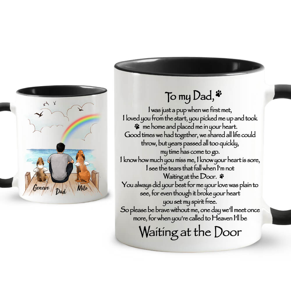 Personalized dog memorial gifts Accent Mug Waiting at the Door - Rainbow bridge