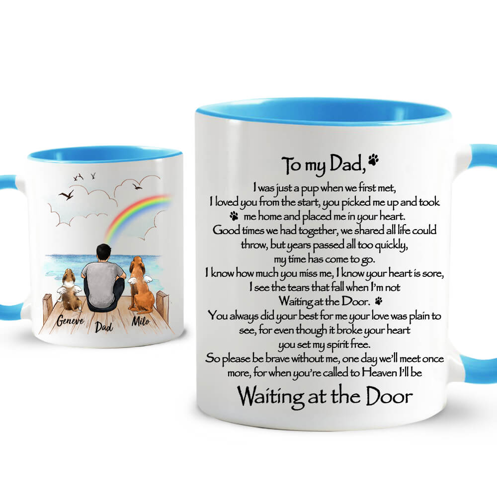 Personalized dog memorial gifts Accent Mug Waiting at the Door - Rainbow bridge