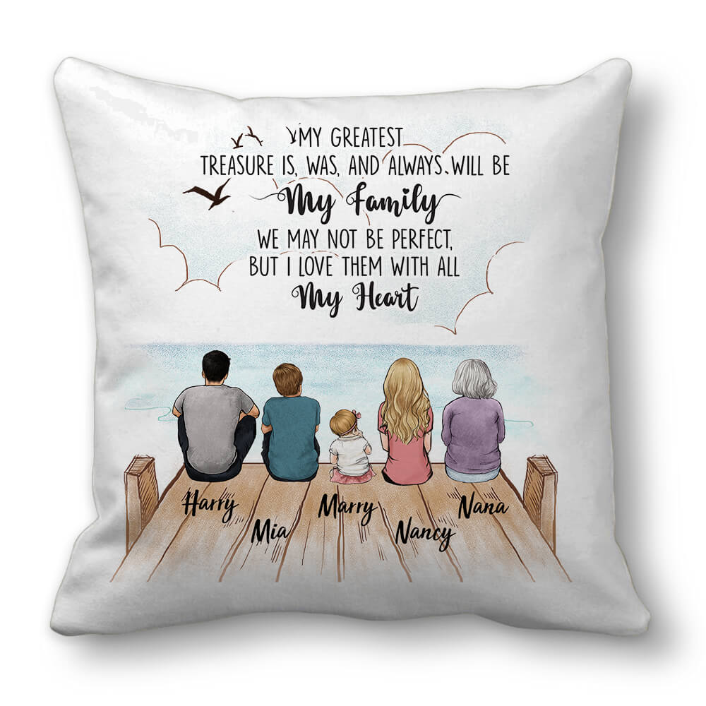 Personalized Throw Pillow gifts for the whole family - UP TO 5 PEOPLE - My greatest treasure