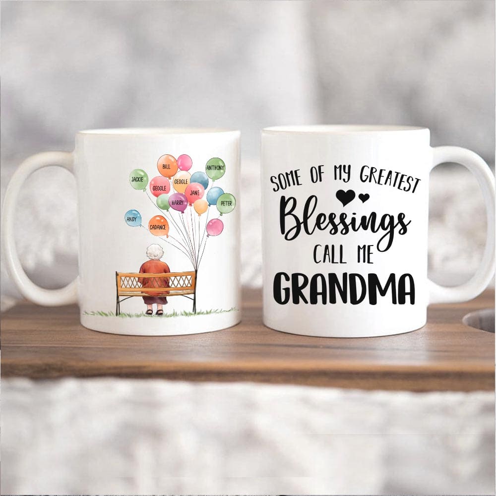 Personalized coffee mug gift for grandparents - Our greatest blessings call us Grandpa &amp; Grandma