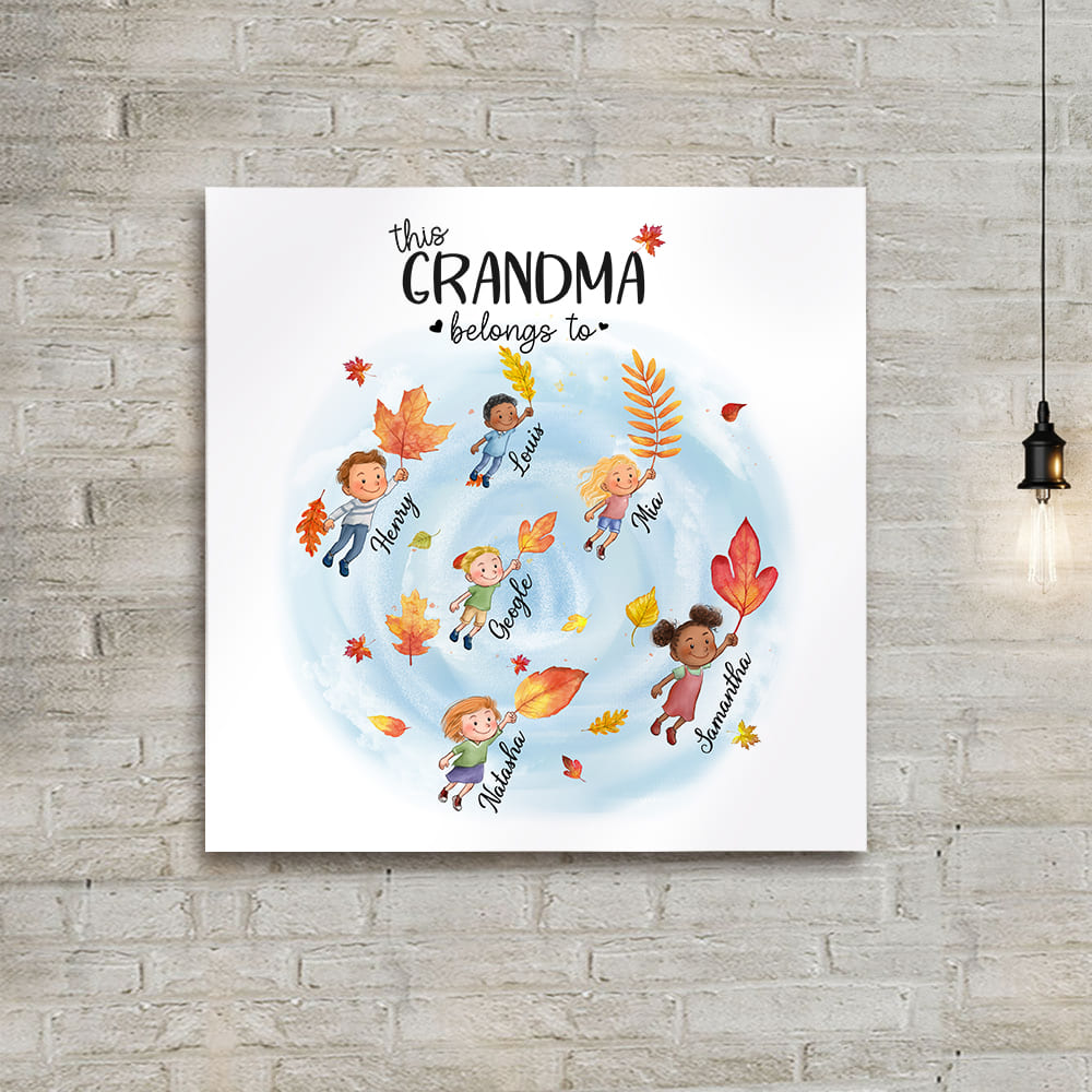 Personalized photo tile gift for grandparents - This grandpa/grandma belongs to