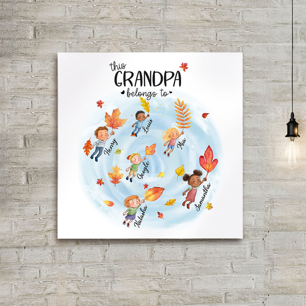 Personalized photo tile gift for grandparents - This grandpa/grandma belongs to
