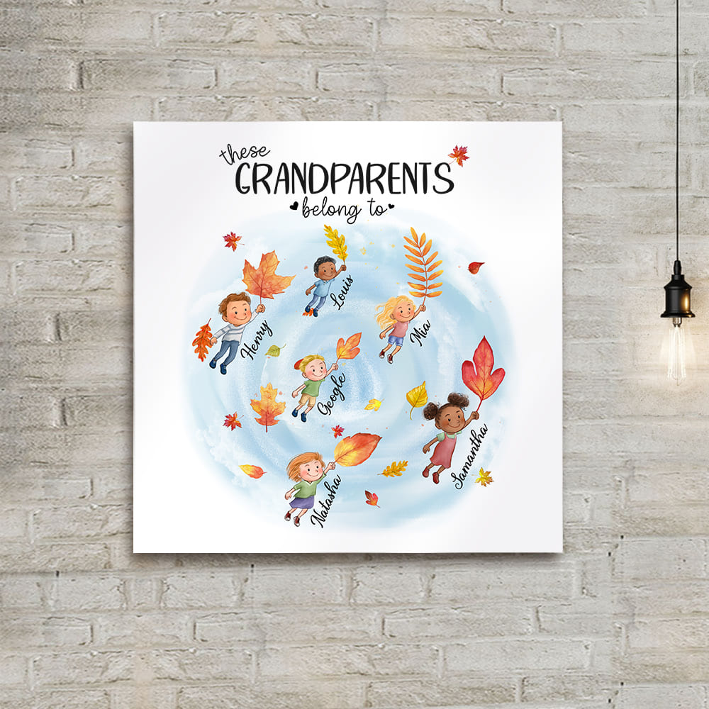 Personalized photo tile gift for grandparents - This grandpa/grandma belongs to