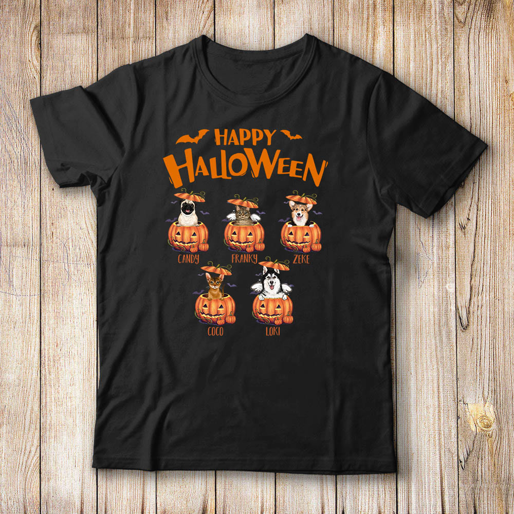 Personalized Halloween t-shirt gifts for dog lovers - Dog Pumpkin
