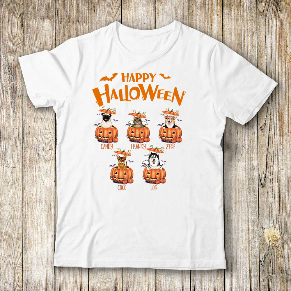 Personalized Halloween t-shirt gifts for dog lovers - Dog Pumpkin