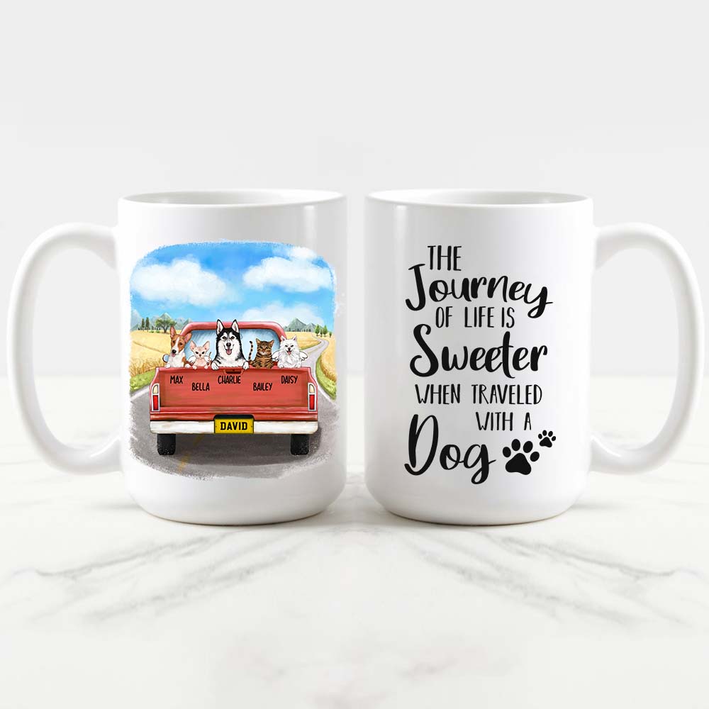 Personalized dog mug gifts for dog lovers coffee mug - Pickup Truck
