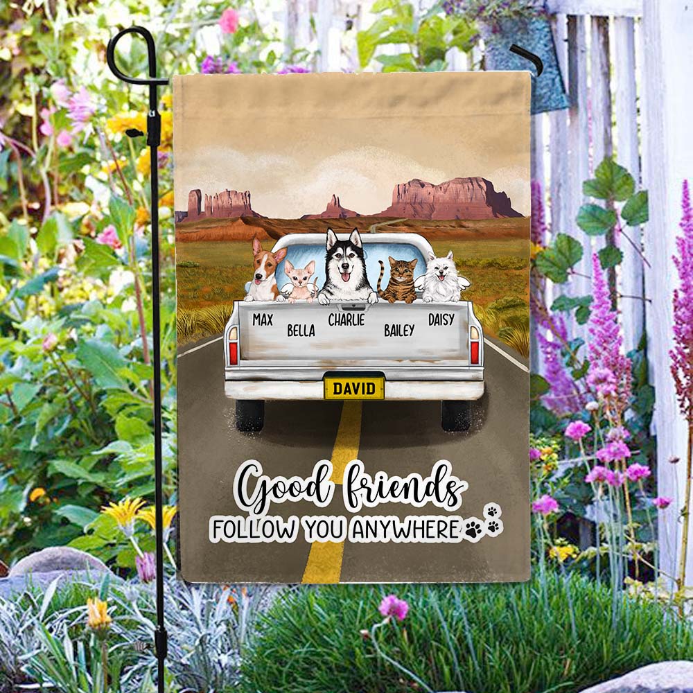 Personalized gifts for dog lovers garden flag - Pickup truck