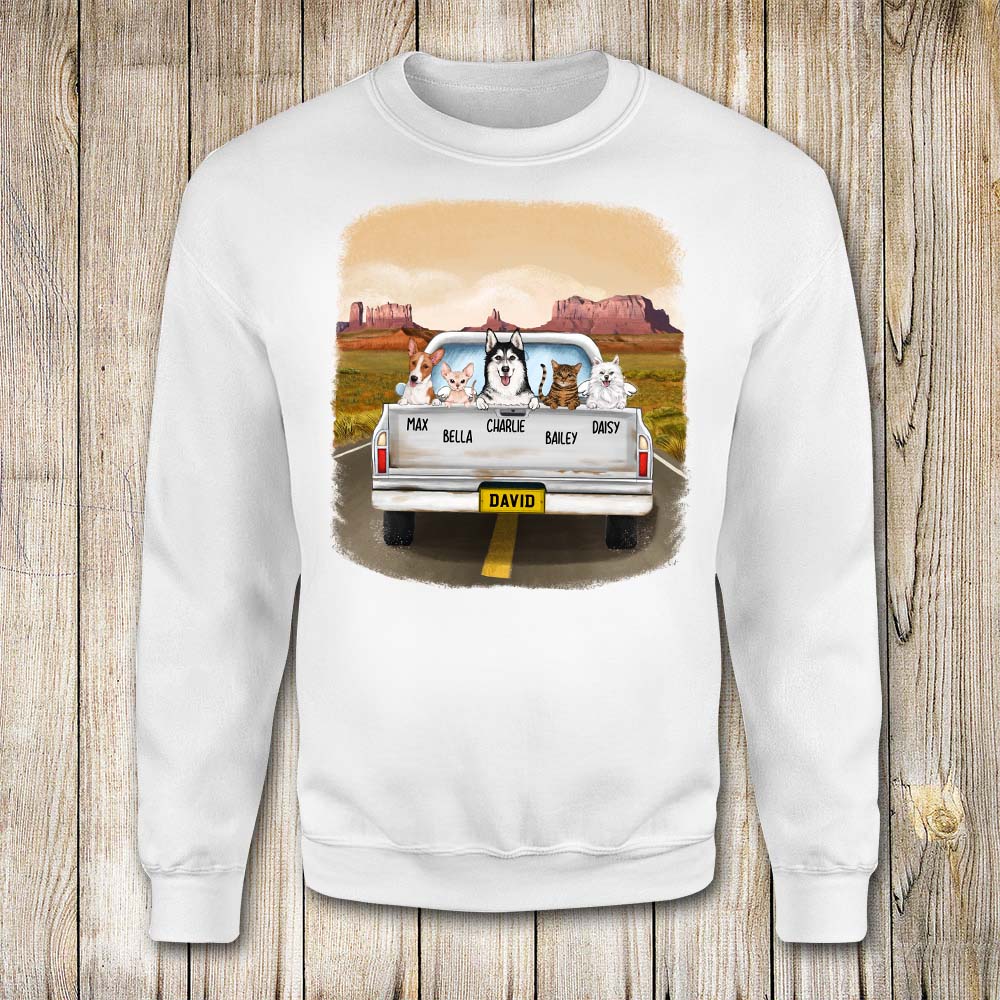 Personalized sweatshirt gifts for dog lovers - Pickup truck