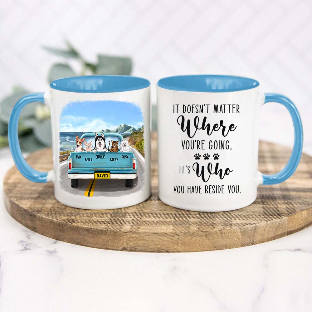Personalized Accent Mug Gifts For Dog Lovers - Pickup Truck