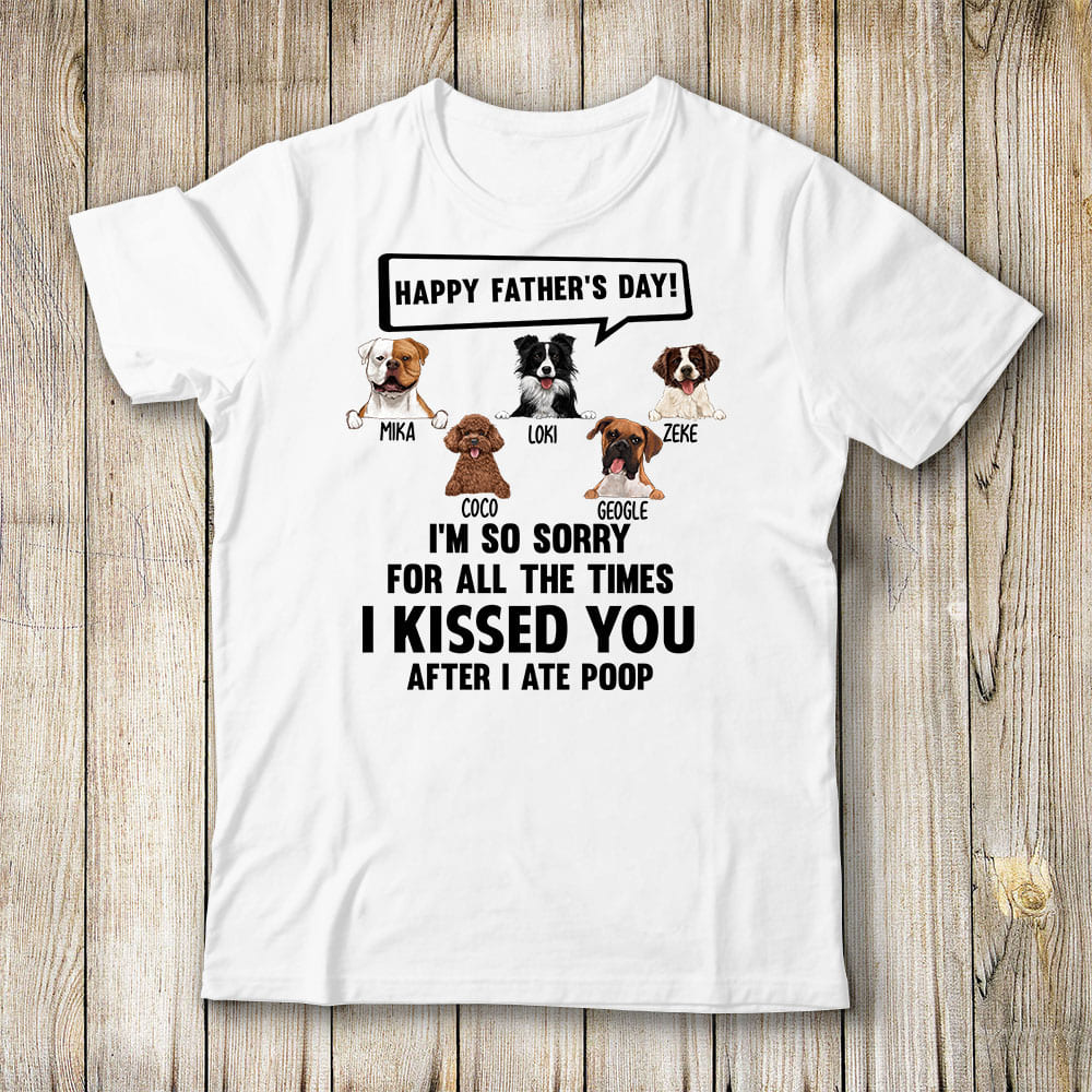 Personalized Dog Dad T Shirt with Custom Funny Sayings XS White Unifury