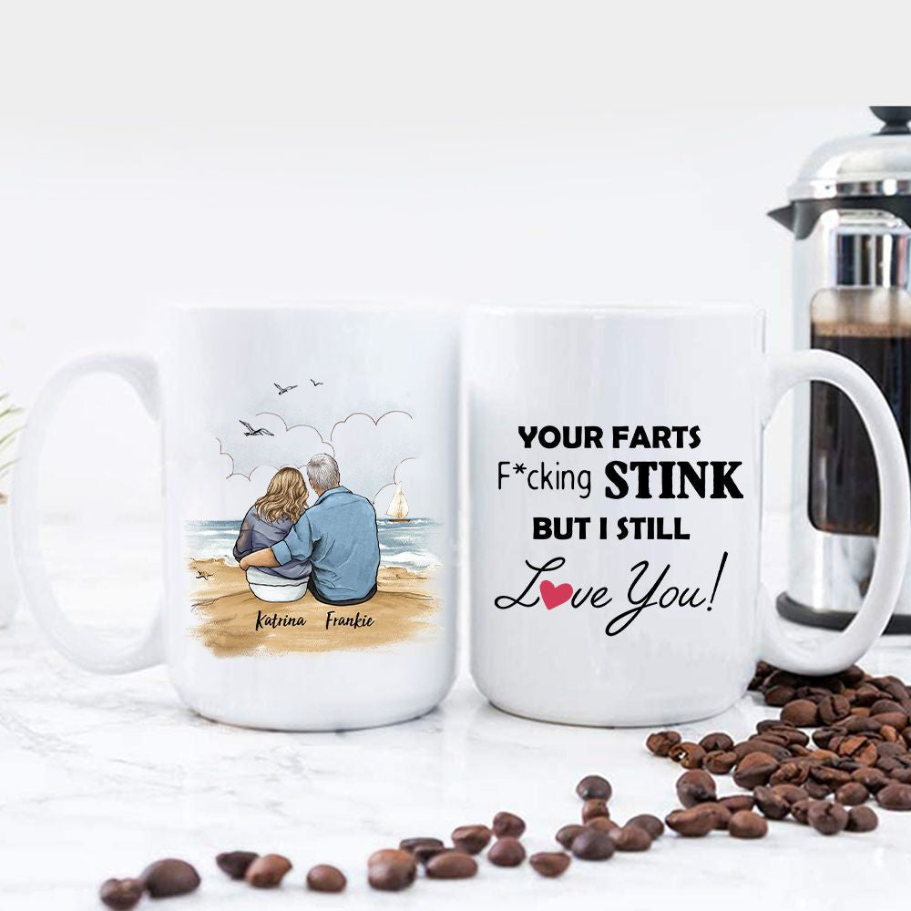 Personalized Coffee Mug Gifts For Him For Her Couple Beach