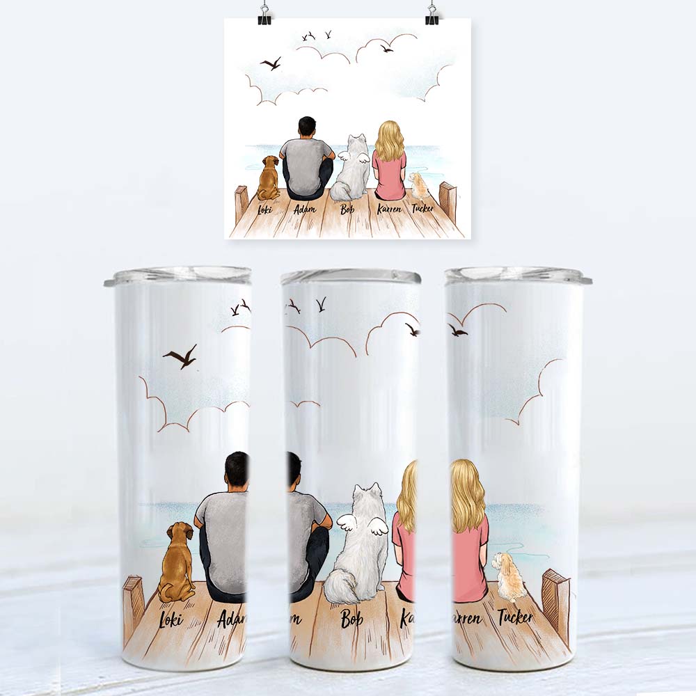 personalized 20oz skinny tumblers for dog lovers