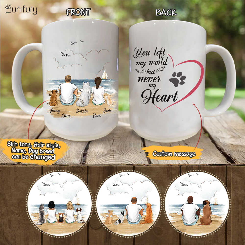Personalized dog mug gifts for dog lovers - You left my world but never my heart
